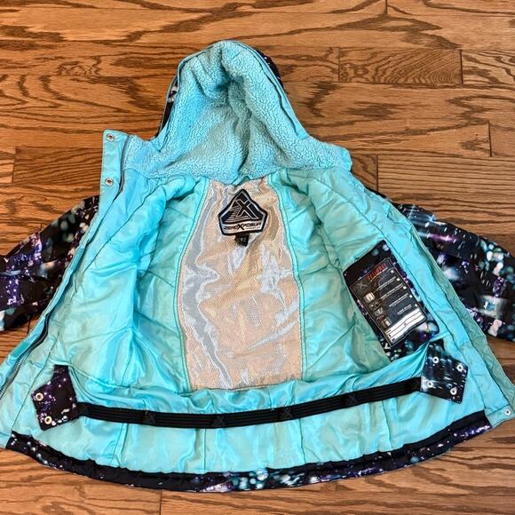 ZeroXposur Ski Snow Jacket M 10/12 Hooded Insulated Weather Resistant Galaxy - Picture 3 of 5